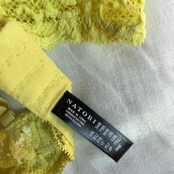 Natori Feathers Yellow Bra 34B new with tags - Picture 3 of 3